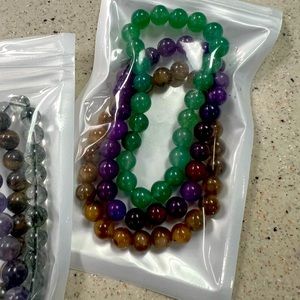 3 bracelets all agate